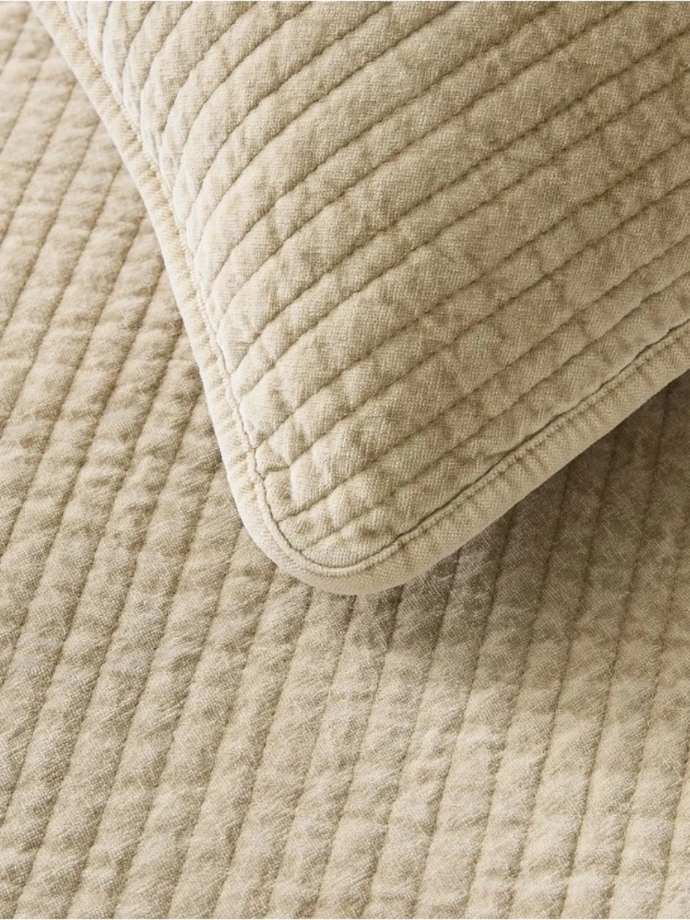 West Elm Washed Cotton Velvet Standard Shams Camel Set of 2 Pair Duo